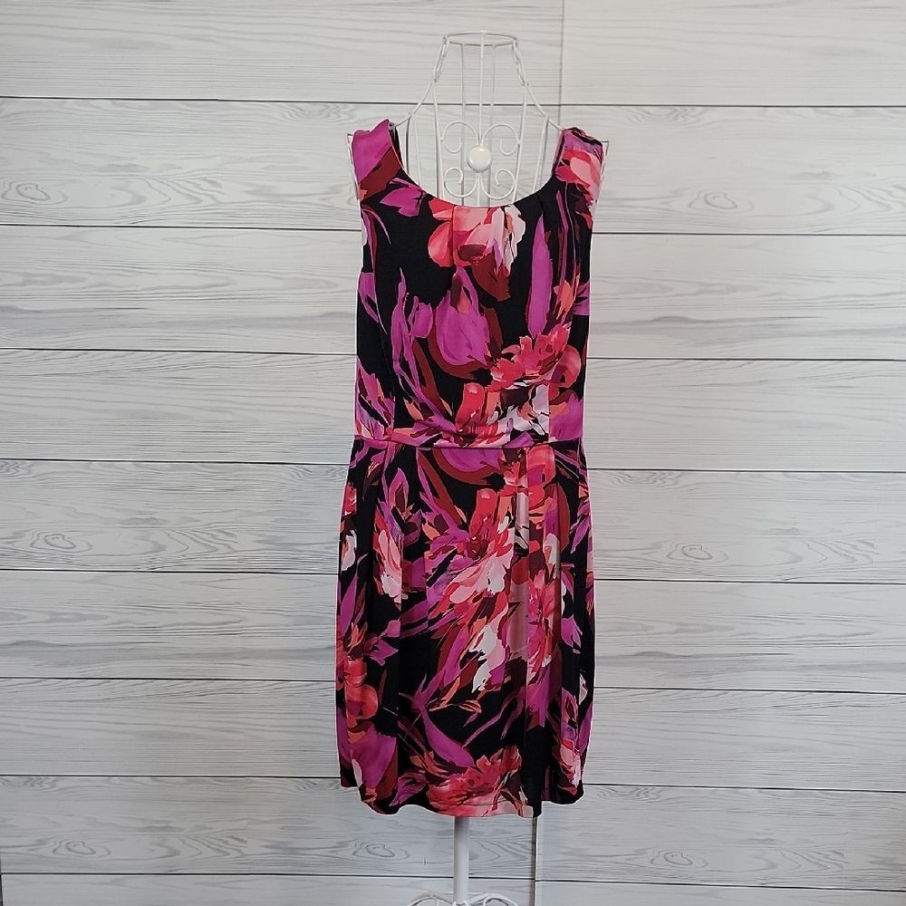 Bisou Bisou Floral Sleeveless Dress - Pink and Black Womens Size 10